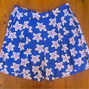 NWT Compania Fantastica -  Starfish Print High Waist Women's Shorts - Blue